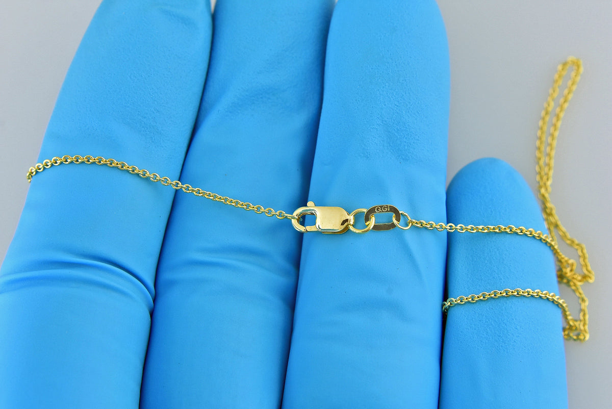 14k yellow gold 1mm cable bracelet anklet choker necklace pendant chain