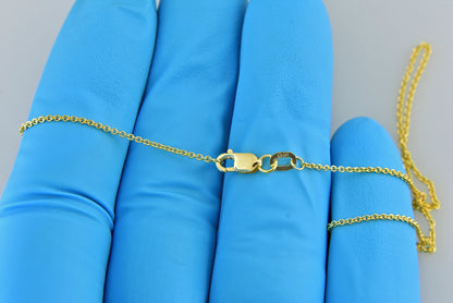 14k yellow gold 1mm cable bracelet anklet choker necklace pendant chain