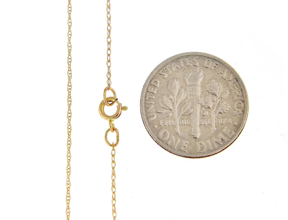 14k yellow gold 0.5mm thin cable rope necklace choker pendant chain