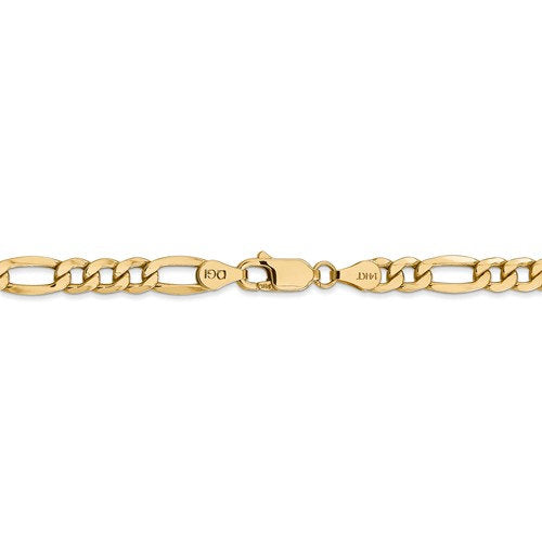 14k yellow gold 5.75mm lightweight figaro bracelet anklet choker necklace chain