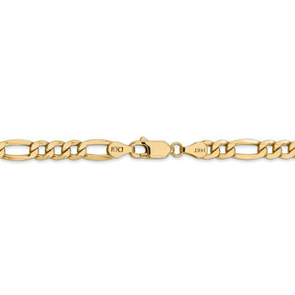 14k yellow gold 5.75mm lightweight figaro bracelet anklet choker necklace chain