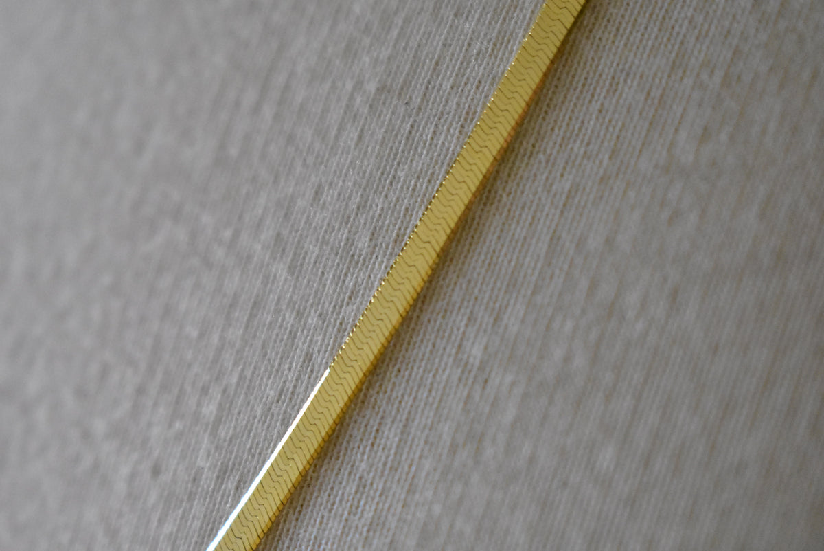 14k yellow gold 3mm silky herringbone bracelet anklet choker necklace pendant chain