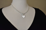 이미지를 갤러리 뷰어에 로드 , Sterling Silver Heavyweight Heart Tag Charm Toggle Necklace or Bracelet Custom Engraved Personalized Monogram
