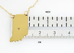 Load image into Gallery viewer, 14k Gold 10k Gold Silver Indiana State Map Necklace Heart Personalized City

