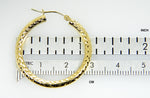 Lataa kuva Galleria-katseluun, 14K Yellow Gold Diamond Cut Classic Round Hoop Earrings 30mm x 3mm
