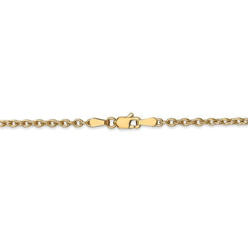 14k yellow gold 2.4mm round open link cable bracelet anklet choker necklace pendant chain
