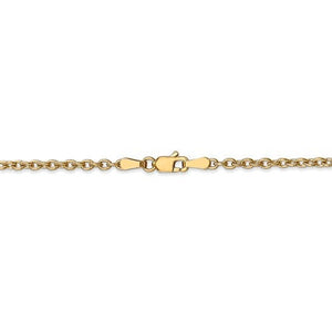 14k Yellow Gold 2.4mm Round Open Link Cable Bracelet Anklet Choker Necklace Pendant Chain
