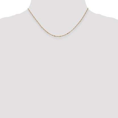 14k yellow gold 1.25mm flat figaro bracelet anklet choker necklace pendant chain