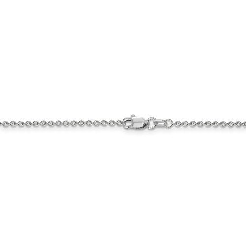 14k white gold 1.6mm cable bracelet anklet choker necklace pendant chain