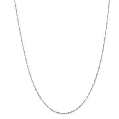 14k white gold 1.10mm singapore twisted bracelet anklet choker necklace pendant chain spring ring clasp