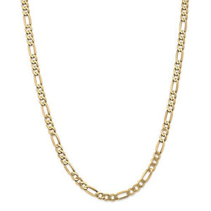 14K Yellow Gold 5.25mm Flat Figaro Bracelet Anklet Choker Necklace Pendant Chain