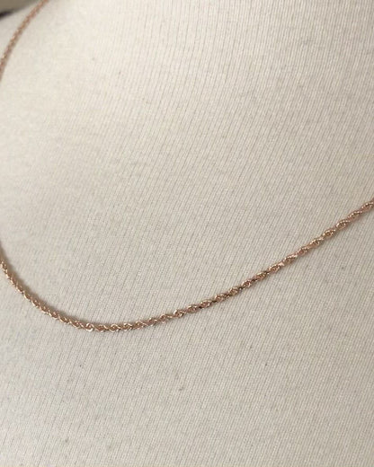 14k Rose Gold 1.5mm Diamond Cut Rope Bracelet Anklet Necklace Choker Pendant Chain