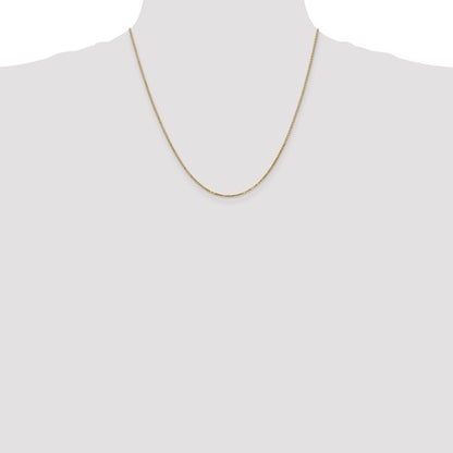 10k yellow gold 1.25mm polished box bracelet anklet choker pendant necklace chain