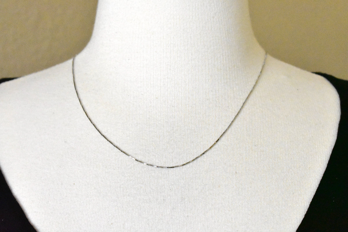 14k white gold 0.7mm box bracelet anklet necklace choker pendant chain