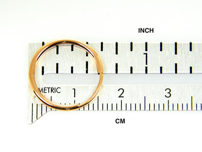 14k rose gold classic endless round hoop earrings 15mm x 1.5mm