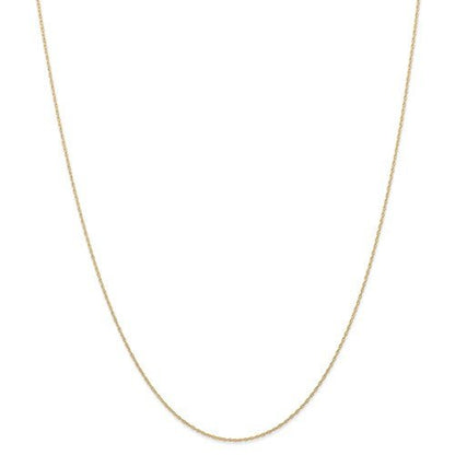 14k yellow gold 0.6mm thin cable rope necklace choker pendant chain