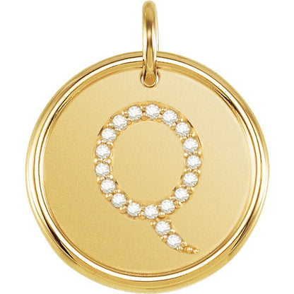 14k yellow rose white gold genuine diamond uppercase letter q initial alphabet pendant charm custom made personalized engraved