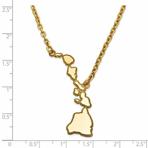 14k gold or sterling silver hawaii hi state necklace personalized monogram
