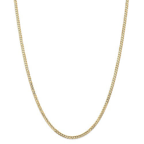 14k yellow gold 3mm open concave curb bracelet anklet choker necklace pendant chain