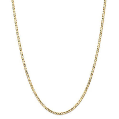 14k yellow gold 3mm open concave curb bracelet anklet choker necklace pendant chain