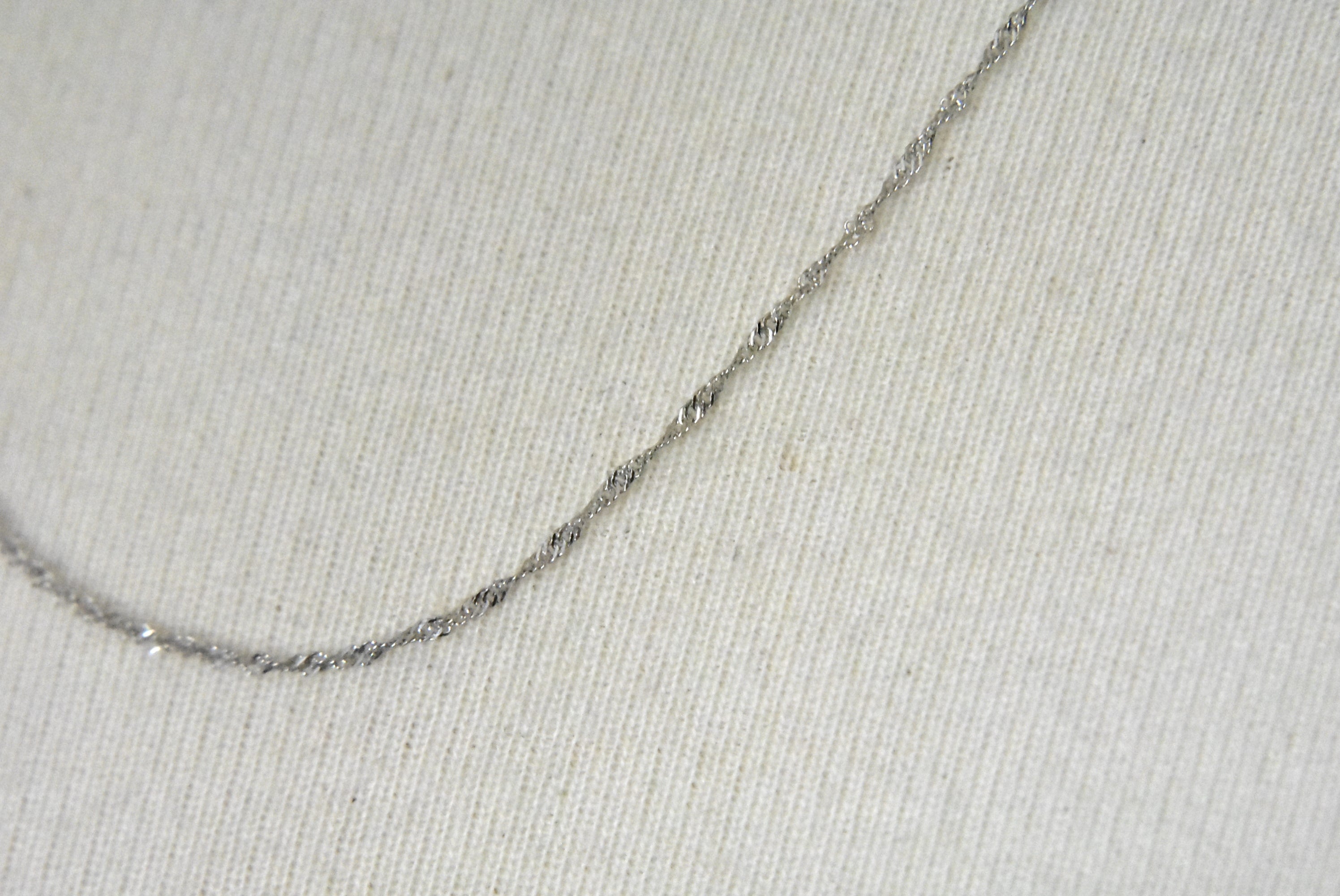 14k White Gold 1mm Singapore Twisted Bracelet Anklet Necklace Choker Pendant Chain