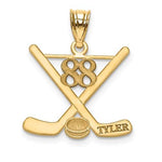 Load image into Gallery viewer, 14k Gold or Sterling Silver Ice Hockey Personalized Engraved Pendant
