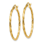 이미지를 갤러리 뷰어에 로드 , 14K Yellow Gold Twisted Modern Classic Round Hoop Earrings 30mm x 2mm

