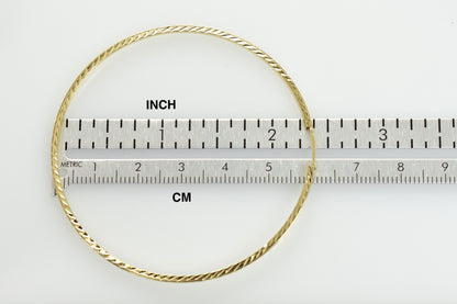 14k yellow gold diamond cut square tube round endless hoop earrings 60mm x 1.35mm