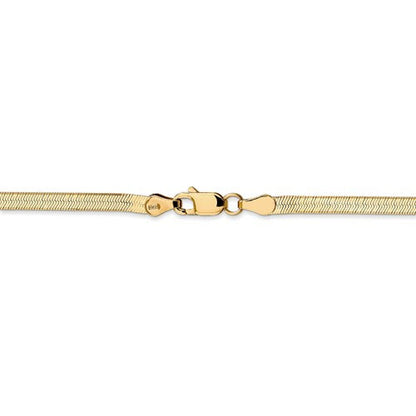 14k yellow gold 3mm silky herringbone bracelet anklet choker necklace pendant chain