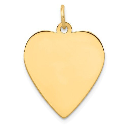 14k yellow gold 18mm heart disc pendant charm personalized monogram engraved