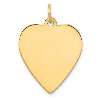 14k yellow gold 18mm heart disc pendant charm personalized monogram engraved
