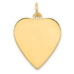 將圖片載入圖庫檢視器 14k Yellow Gold 18mm Heart Disc Pendant Charm Personalized Monogram Engraved
