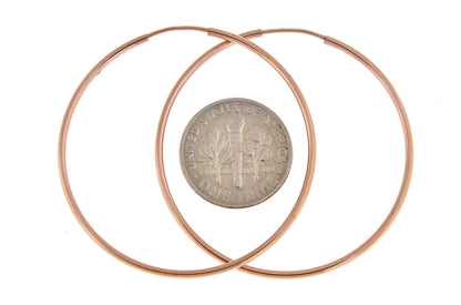 14k rose gold classic endless round hoop earrings 40mm x 1.5mm