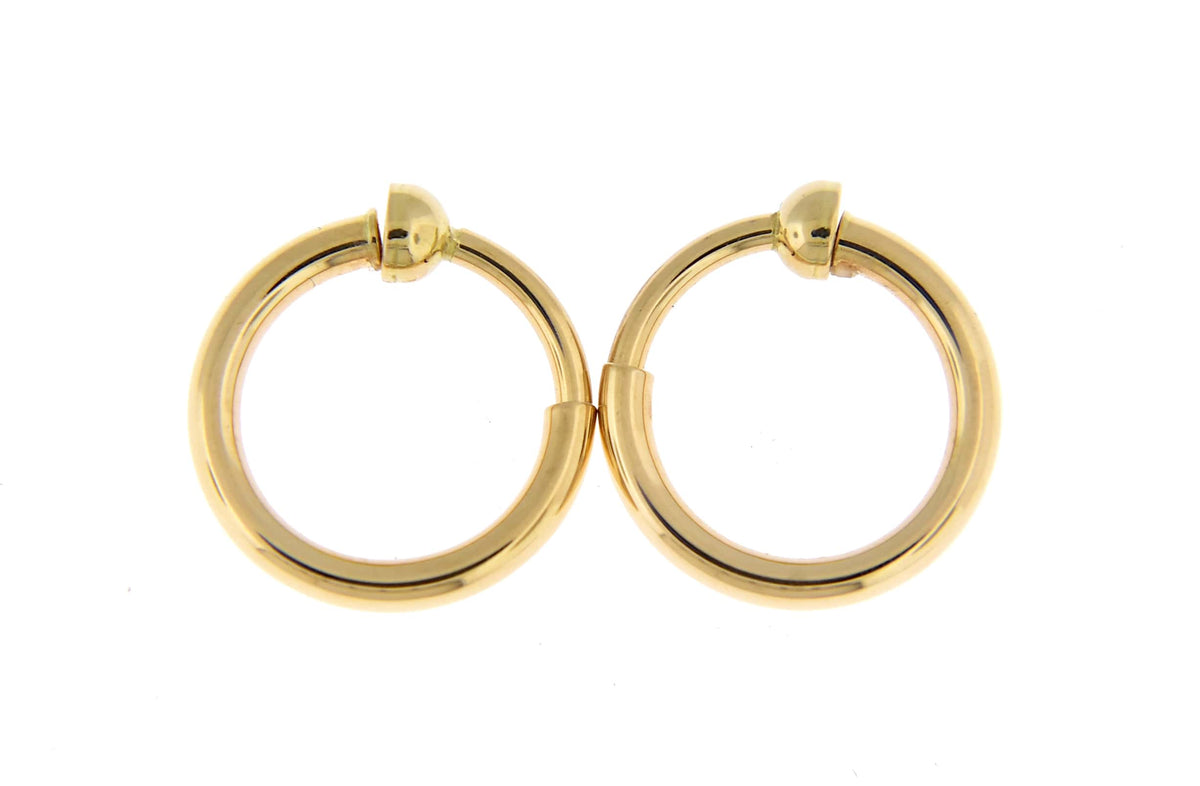 14k yellow gold 14mm x 2mm classic round endless hoop non pierced clip on earrings