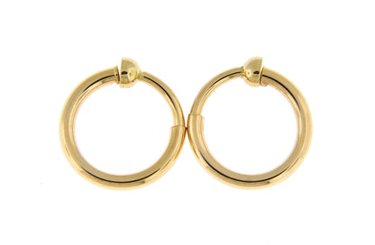 14k yellow gold 14mm x 2mm classic round endless hoop non pierced clip on earrings