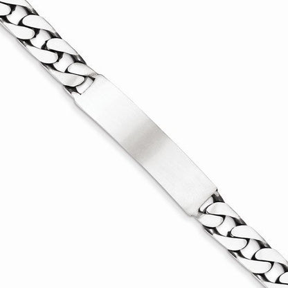 solid sterling silver engravable antique style curb link id bracelet engraved personalized name or initials