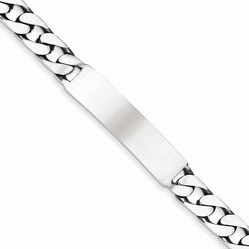 solid sterling silver engravable antique style curb link id bracelet engraved personalized name or initials