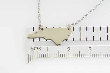 14k gold 10k gold silver north carolina nc state map necklace heart personalized city
