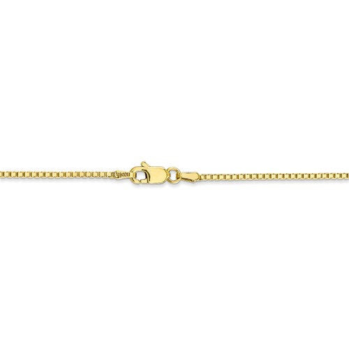 10k yellow gold 1.25mm polished box bracelet anklet choker pendant necklace chain