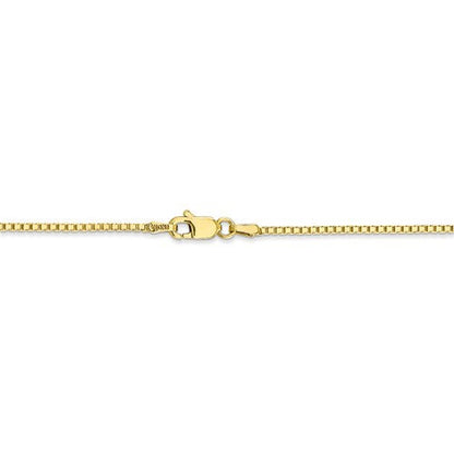 10k yellow gold 1.25mm polished box bracelet anklet choker pendant necklace chain