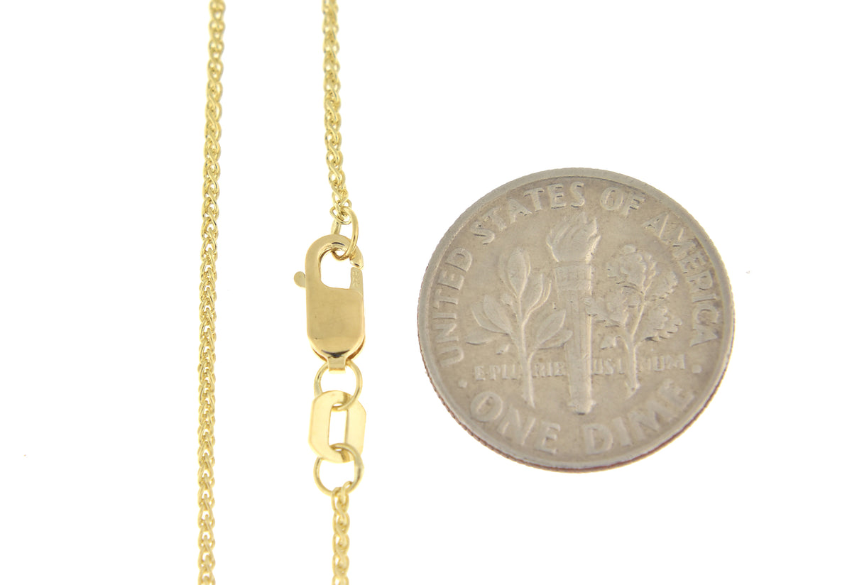14k yellow gold 1mm spiga wheat bracelet anklet necklace pendant chain