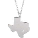 Загрузить изображение в средство просмотра галереи, 14k 10k Yellow Rose White Gold Diamond Silver Texas TX State Map Personalized City Necklace
