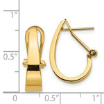 Load image into Gallery viewer, 14k Yellow Gold J Hoop Tapered Omega Back Click In Earrings
