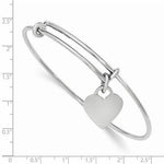 Load image into Gallery viewer, 925 Sterling Silver Heart Tag Bangle Bracelet Custom Engraved Personalized Monogram Adjustable
