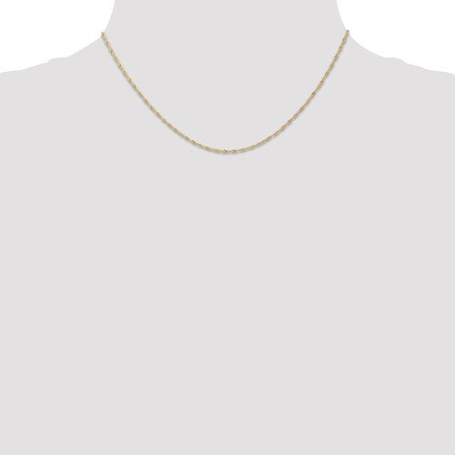 14k yellow gold 1mm singapore twisted bracelet anklet necklace choker pendant chain