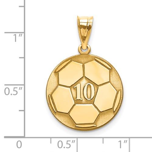 14k 10k gold sterling silver soccer ball personalized engraved pendant