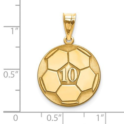 14k 10k gold sterling silver soccer ball personalized engraved pendant