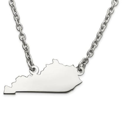 14k gold or sterling silver kentucky ky state name necklace personalized monogram