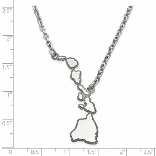 14k gold or sterling silver hawaii hi state necklace personalized monogram