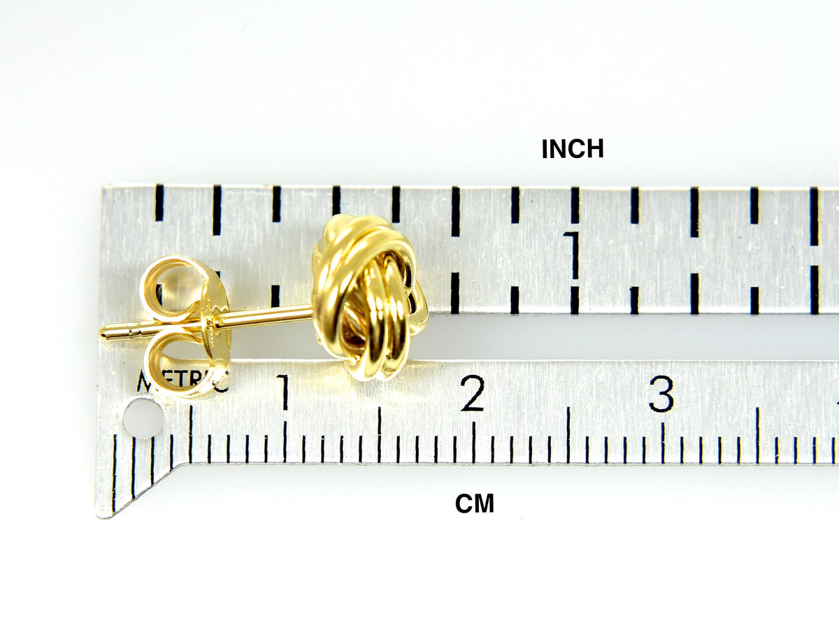 14k yellow gold 9mm classic love knot post earrings ckltl1123